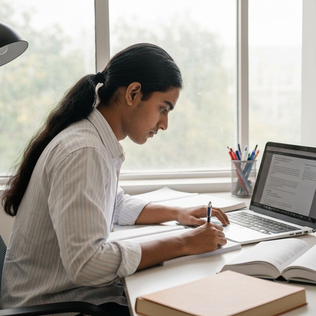 Student studying with AI-powered tools