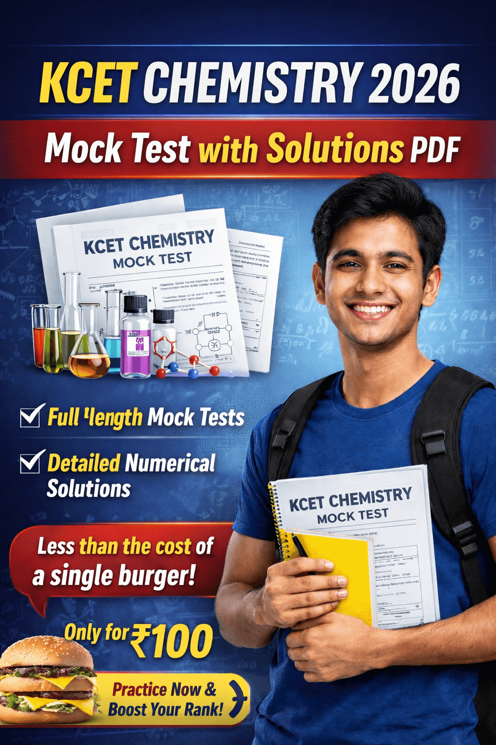 KCET 2026 Chemistry Mock Test with Detailed Solutions - Best for Last Minute Practice
