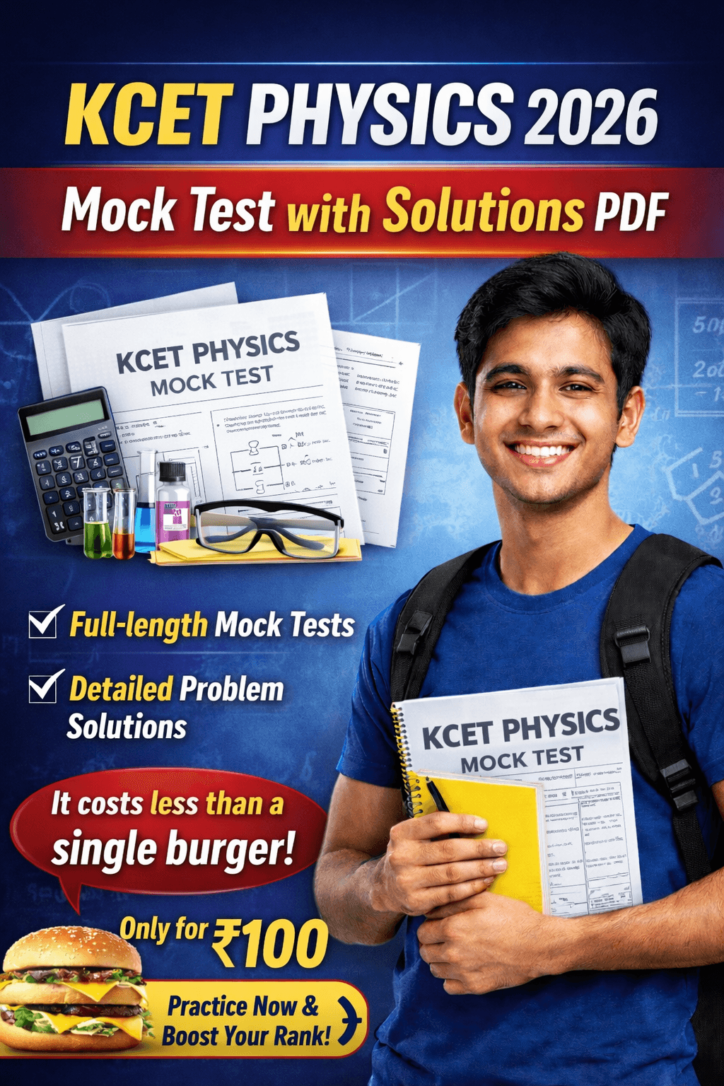 KCET 2026 Physics Sample Mock Test with Detailed Solutions - Best for Last Minute Practice