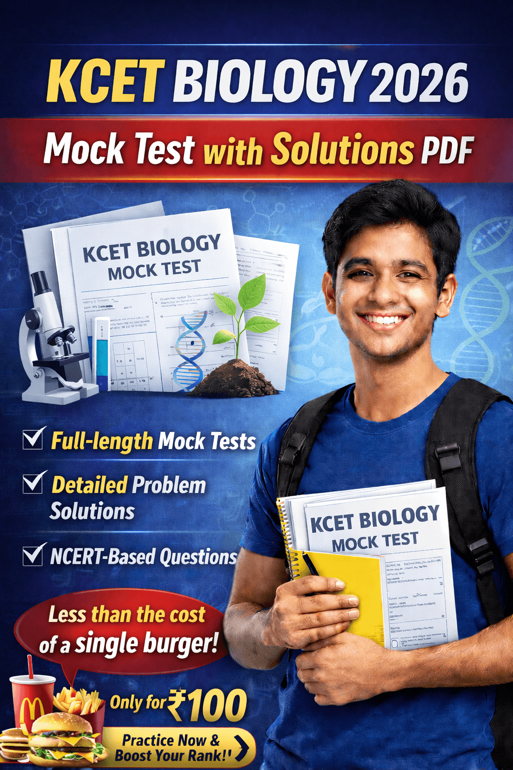 KCET 2026 Biology Mock Test with Detailed Solutions - Best for Last Minute Practice